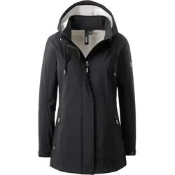 Softshelljacke »WILKIE PEAK WOMEN«, mit abnehmbarer Kapuze, Gr. 40 (M), schwarz, , 67683528-40