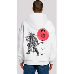 Kapuzenpullover F4NT4STIC "Samurai Japan Grafik", Herren, Gr. XXL, weiß, Obermaterial: 100% Baumwolle, casual, oversize, Langarm, Pullover, Print