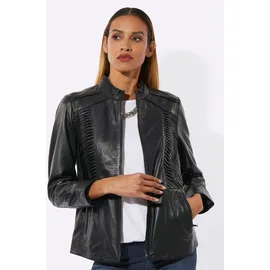 MAINPOL Lammnappa-Lederblazer in schwarz | Gr.: 40