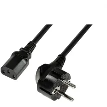 Logilink Strom Anschlusskabel [1x Schutzkontakt-Winkelstecker - 1x Kaltgeräte-Stecker C13] 3.00 m Schwarz