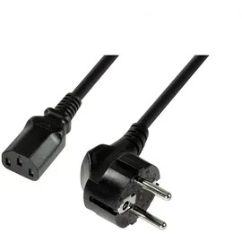 Logilink Strom Anschlusskabel [1x Schutzkontakt-Winkelstecker - 1x Kaltgeräte-Stecker C13] 3.00 m Schwarz