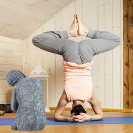 Relaxdays Buddha Figur geneigter Kopf 60 cm, Grau