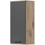 inn.furn Hängeschrank Eiche, grau 37 x 77 cm, Soft-Close