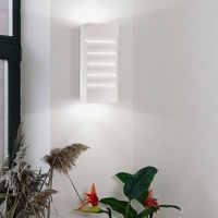 ETC Shop Wandlampe Keramik weiß Wandleuchte Innen E27 weiß