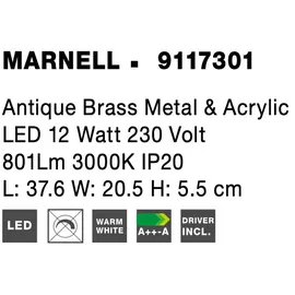 Nova Luce Marnell (9117301) Antik Messing