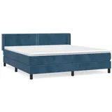 vidaXL Boxspringbett mit Matratze Dunkelblau 160x200 cm Samt1468179