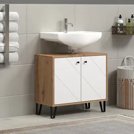 trendteam Waschbeckenunterschrank Touch 69 x 61 x 33 cm Weiß Matt