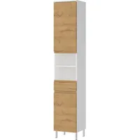 KADIMA DESIGN Hochschrank Weiß, Holz, 1 Schubladen, Rechteckig, Stativgestell,