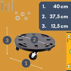 GarPet 2er Set Transportroller Rollbrett Transportrollen Rollbrett Werkstatt Pflanzen Rollbretter Transport Möbelrollen flach Pflanzenroller rund Transporthilfe