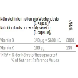 Body Attack Vitamin D3+K2 Depot Kapseln 120 St.