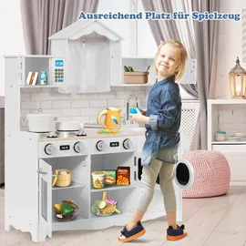 Costway Spielküche aus Holz mit Zubehör & Waschmaschine (310700)