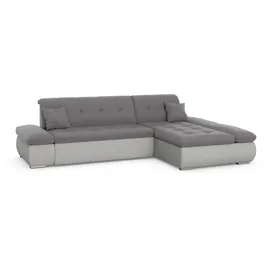 DOMO collection Ecksofa DOMO COLLECTION "Moric, L-Form, XXL-Sofa - Breite 300cm, viel Platz, auch in Cord", silber (silber, grau), B:300cm H:80cm T:172cm, Kunstleder SOFTLUX / Struktur (90% Polyester/ 10% Polyacryl);Microfaser PRIMABELLE (100% Polyester)/ Struktur (90%