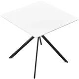 In And OutdoorMatch Stilvoller Esstisch Mya - Rechteckig - 78x78cm - Weiß - MDF - Dekoratives Design - Weiß