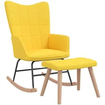 vidaXL Schaukelsessel mit Hocker Senfgelb Stoff Modell 2