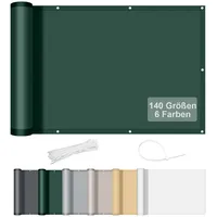 AXT SHADE Benutzerdefinierte Größe Balkon Sichtschutz Wetterfest 0.75x3m Balkonverkleidung Balkonabdeckung Balkonbespannung Blickdichte Windschutz und UV-Schutz für Balkongeländer-Grün