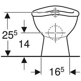 Geberit Stand-WC Bambini Tiefspüler f. Kleinkinder Spülrand Abg. horiz. Weiß