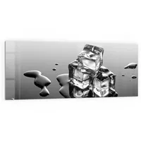 Deqori Küchenrückwand Glas | Motiv Schmelzende Eiswürfel | 125x50