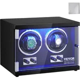 VEVOR Uhrenbeweger, Automatik-Uhrenbeweger, Watch Winder, Uhrenbeweger für Automatikuhren, Automatischer Uhrenbeweger mit Platz für 2 Uhren, LED