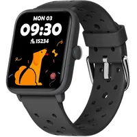 BIGGERFIVE Smartwatch Kinder Uhr ohne App und Handy, Fitness Tracker Uhr Digitale Fitnessuhr mit Schrittzähler, 5ATM Wasserdicht, Schlaf-Monitor, Alarm, Spiele für Mädchen Jungen 5-14, Poröses Schwarz