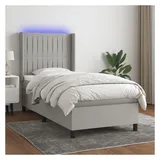 vidaXL Boxspringbett 100 x 200 cm Hellgrau