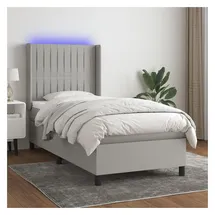 vidaXL Boxspringbett 100 x 200 cm Hellgrau