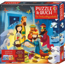 Usborne Verlag Puzzle Puzzle & Buch: Die Weihnachtsgeschichte, Puzzleteile