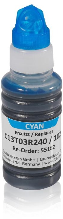 Kompatibel zu Epson C13T03R240 / 102 Tintenflasche, cyan