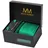 MASSI MORINO Krawatte Grün mit Einstecktuch Set Herren inkl. Manschettenknöpfe, Krawattennadel und Geschenkbox | Männer Krawattenset zur Hochzeit - Einheitsgröße