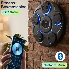 shop'n smile ideoon Fitness-Boxmaschine mit 7 Stufen & Bluetooth-Musik – Reaktions- & Koordinationstrainer, inkl. Boxhandschuhe – Für mehr Motivation