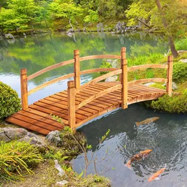 Outsunny Gartenbrücke 185 x 72 x 58 cm Orange