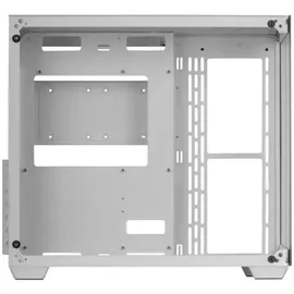 Mars Gaming MCV4 Weiß, Custom XXL E-ATX Gaming Tower, Rahmenloses Front und Seitenfenster Gehärtetem Glas, Modularer Doppelkammerrahmen