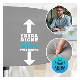 CASARIA Drehhocker Kunstleder Grau