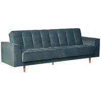 Max Winzer® Sofa Josephine, Sofa 3-Sitzer mit Bettfunktion Samt blau