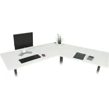 Mendler Eckschreibtisch HWC-D40 Weiß