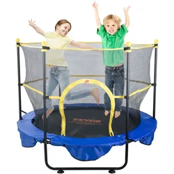 VEVOR Trampolin Gartentrampolin 1180x1524x1524 mm, Trampolin mit Sicherheitsnetz 70 kg Gewichtstragfähigkeit Fitness Trampolin, Kindertrampolin Kleinkind Trampolin Blau Indoor/Outdoor/Garten/Drinnen