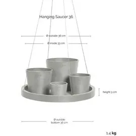 Ecopots Ø 36 x 3 cm Weiß Grau