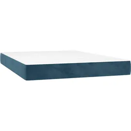 vidaXL Boxspringbett mit Matratze Dunkelblau 140x200 cm Samt
