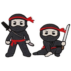 buttinette Applikation "Ninja", Größe: 5,5–7,2 cm, Inhalt: 2 Stück