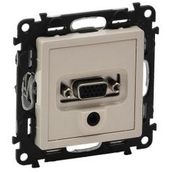 Legrand Valena Life, Abdeckung für HD15+JACK 3,5 Einsatz (mandelweiß)