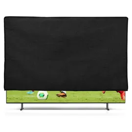 kwmobile 43" TV Abdeckung Indoor - Fernseher Hülle Bildschirmschutz Abdeckung - TV Bildschirm Staubschutzhülle - Fernsehabdeckung - Leinen Schwarz