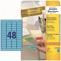 Avery Zweckform Etiketten L6039-20 blau 45,7 x 21,2 mm