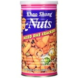 Khao Shong Mixed Rice Crackers, Reisgebäck Mischung mit überzogenen Erdnüssen und Erbsen, würzige Reiscracker, Snack-Vielfalt für unterwegs, 1er Pack, (1 x 180 g)