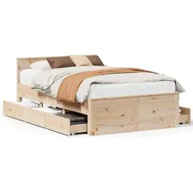 vidaXL Massivholzbett 180 x 200 cm Braun