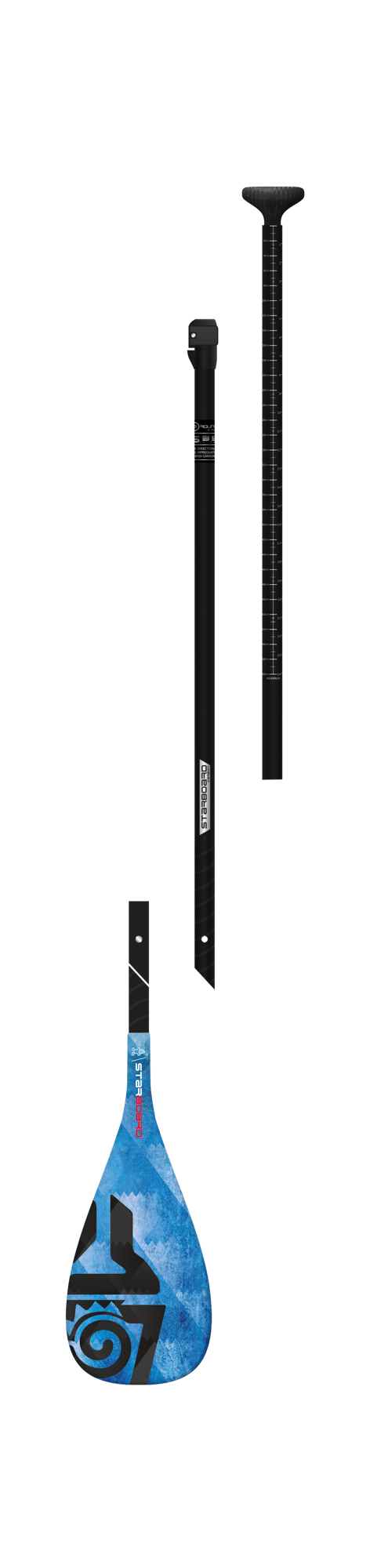 Starboard Enduro Tiki Tech / Carbon 3teilig SUP Paddel 23 Leicht, Teilbarkeit: 3teilig (passt in die Tasche), Blatt Größe: S, Farbe: SUN, Paddel Flex: S40, Paddel Schaft Durchmesser: 26mm