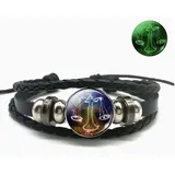 Stelby Armband mit Gravur Sternzeichen Waage mit 3D Gravur im Glas (Weihnachtsgeschenk, Geburtstagsgeschenk, Valentinstaggeschenk, modern, minimalistisch), langlebig, pflegeleicht, unisex schwarz