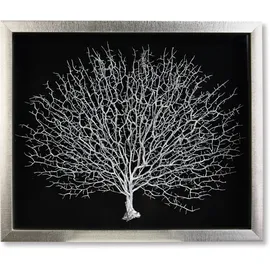 Casablanca by Gilde GILDE Wandobjekt "Lebensbaum" in Schwarz/ Silber - H. 50 cm - B. 60 cm | Gr.: onesize