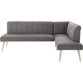 exxpo - sofa fashion Costa 157 x 92 x 245 cm Struktur langer Schenkel links grau