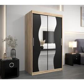 abiks möbel Schwebetürenschrank MADRYT 120 x 200 x 62 cm Schwarz
