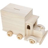 Spardose "Lastwagen" aus Holz, 25 x 14 x 15 cm