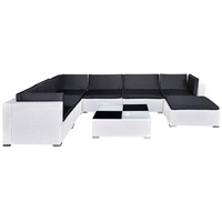 vidaXL Polyrattan Lounge-Set mit Auflagen 8-tlg. weiß 41265